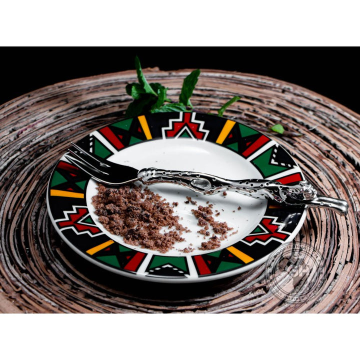Cake Fork 175mm Set of 6 - Cheetah Africa Collection - Diana Carmichael