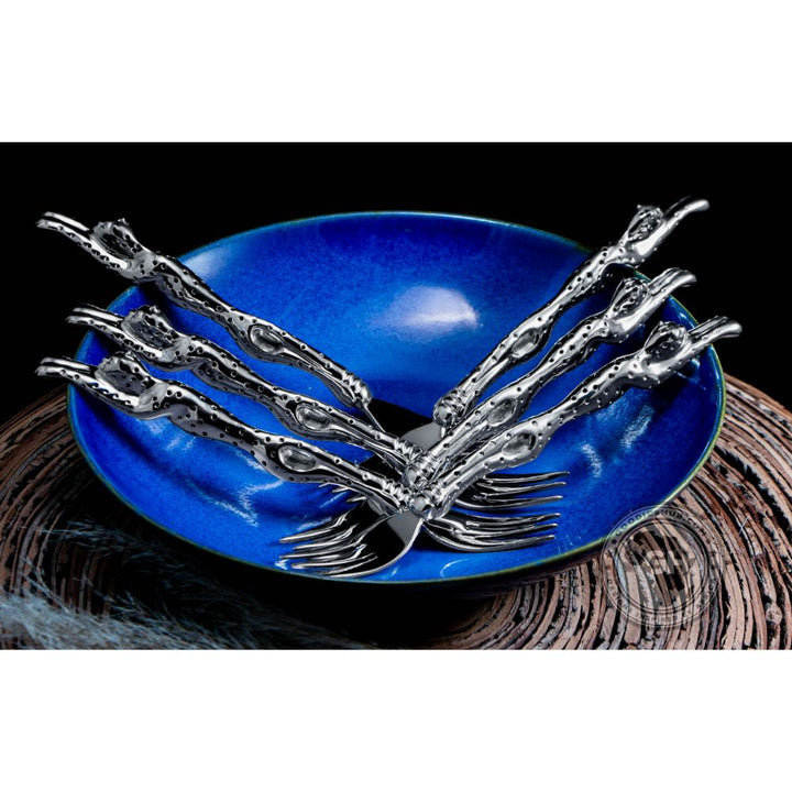 Cake Fork 175mm Set of 6 - Cheetah Africa Collection - Diana Carmichael