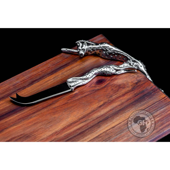 Cheese Board Small &amp; Cheese Serving Utensil Small Set - Cheetah Africa Collection - Diana Carmichael