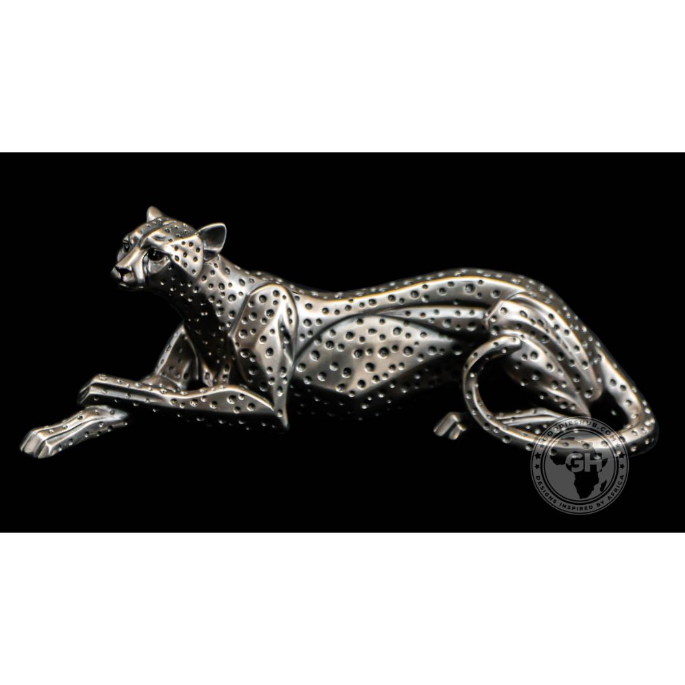 Cheetah Lying Bronzed Sculpture - Zera