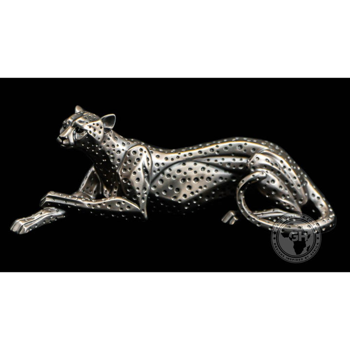 Cheetah Lying Bronzed Sculpture - Zera
