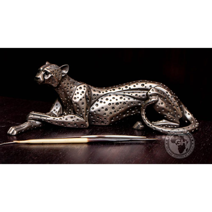 Cheetah Lying Bronzed Sculpture - Zera