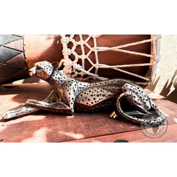 Cheetah Lying Bronzed Sculpture - Zera