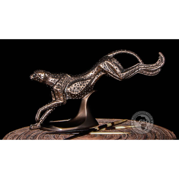 Cheetah Running Bronzed Sculpture - Zinga