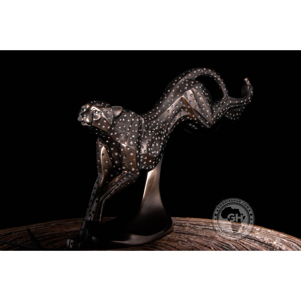 Cheetah Running Bronzed Sculpture - Zinga