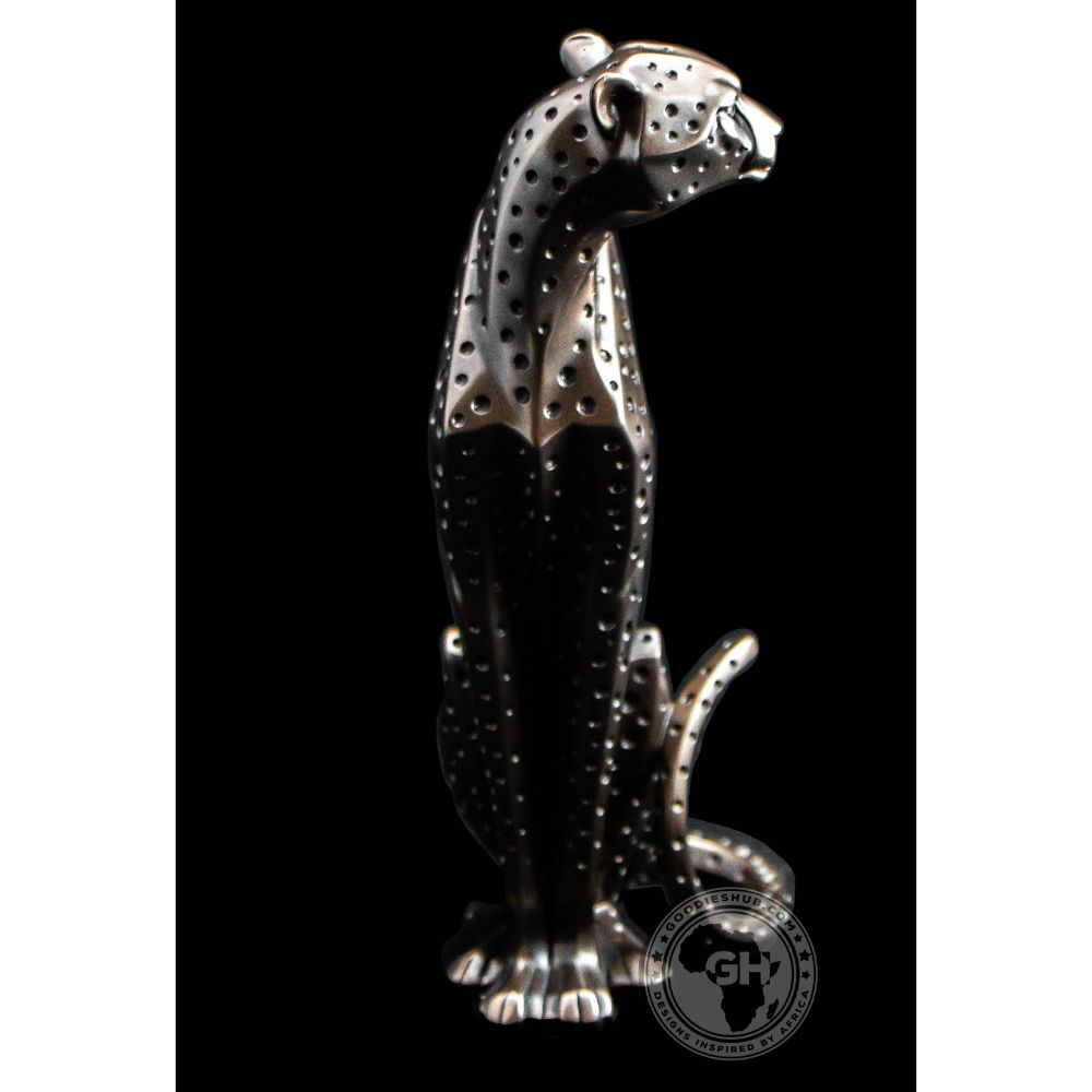 Cheetah Sitting Bronzed Sculpture - Zimbini
