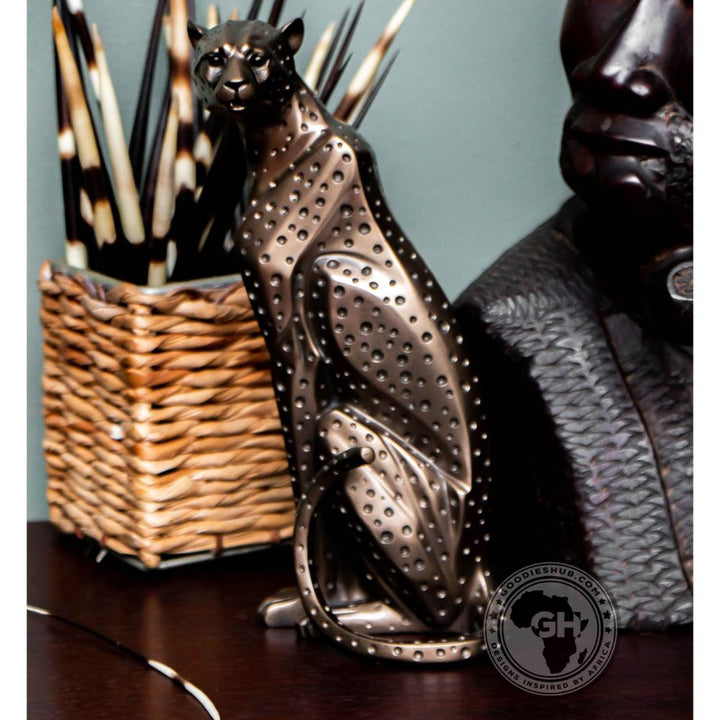 Cheetah Sitting Bronzed Sculpture - Zimbini