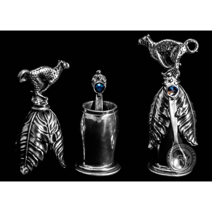 Cheetah Salt &amp; Pepper Pot &amp; 2 x Spoons Pair - Earthangel