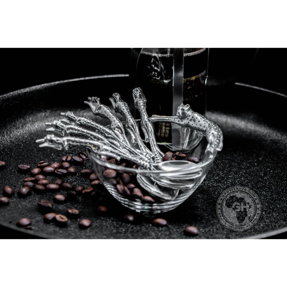Coffee Spoon Cheetah (Set of 6) - Cheetah Africa Collection - Diana Carmichael