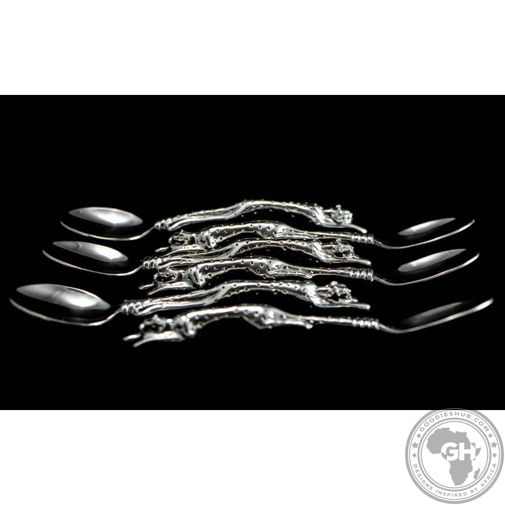 Coffee Spoon Cheetah (Set of 6) - Cheetah Africa Collection - Diana Carmichael