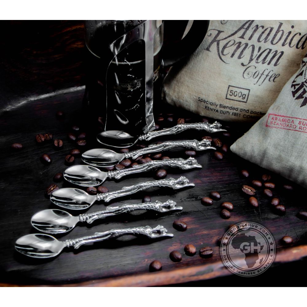 Coffee Spoon Cheetah (Set of 6) - Cheetah Africa Collection - Diana Carmichael