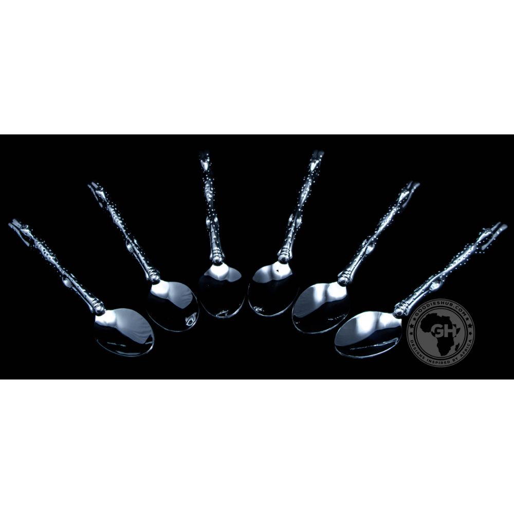 Dessert Spoon Set of 6 - Cheetah Africa Collection - Diana Carmichael