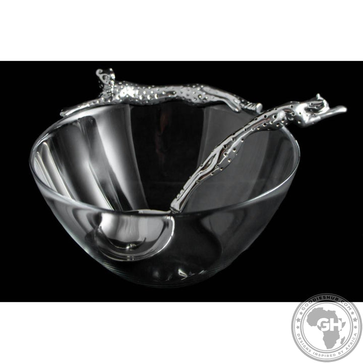 Dish 170mm Lying Cheetah &amp; Sauce Ladle Set - Cheetah Africa Collection - Diana Carmichael