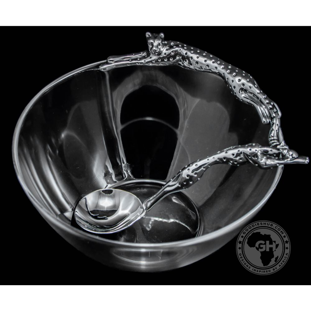 Dish 200mm Lying &amp; Sauce Ladle Set - Cheetah Africa Collection - Diana Carmichael