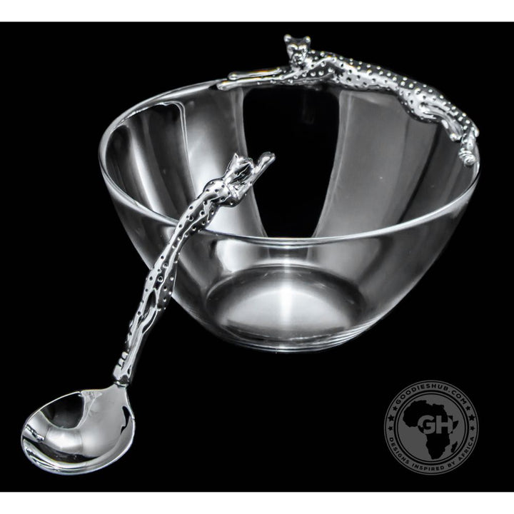 Dish 200mm Lying &amp; Sauce Ladle Set - Cheetah Africa Collection - Diana Carmichael