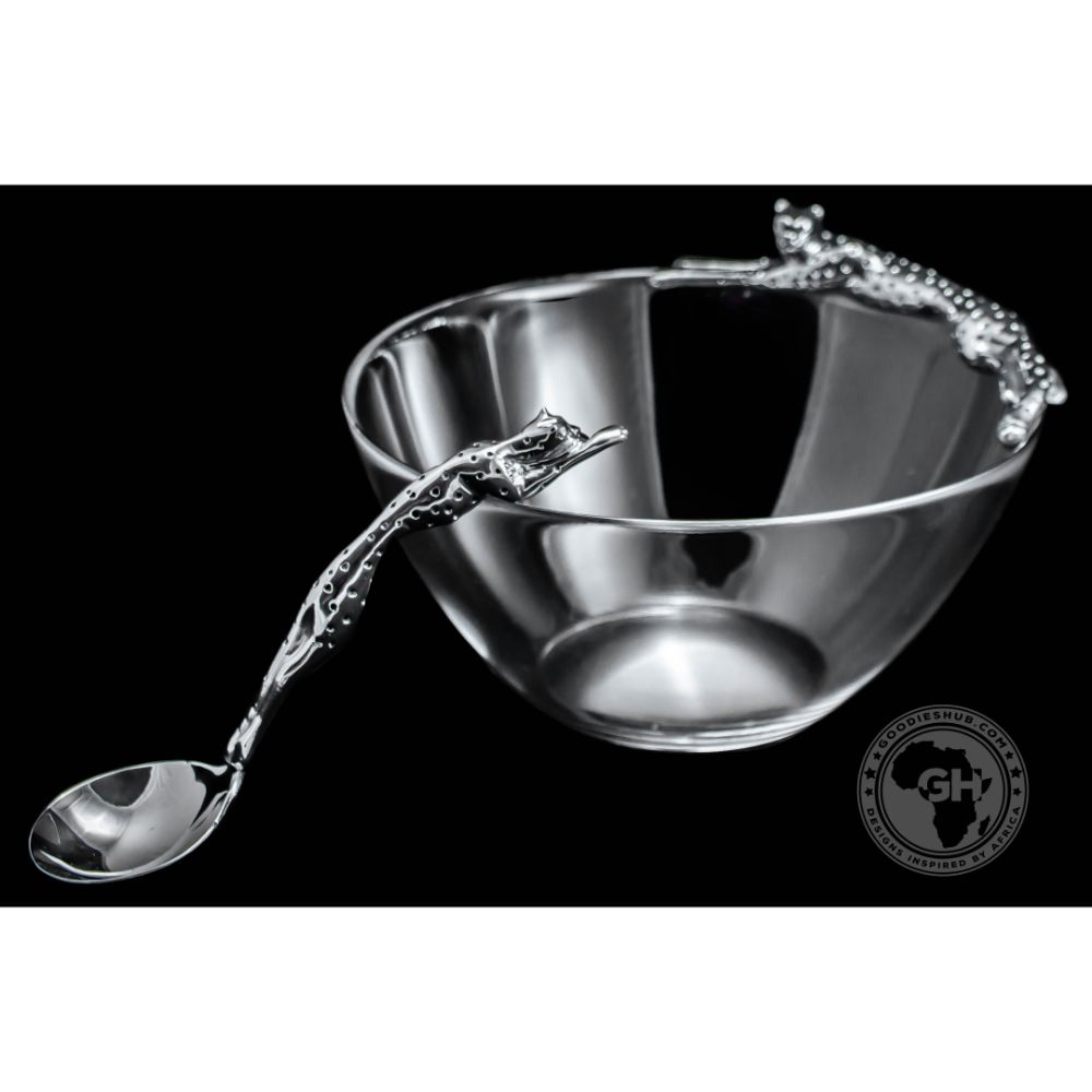 Dish 200mm Lying &amp; Sauce Ladle Set - Cheetah Africa Collection - Diana Carmichael