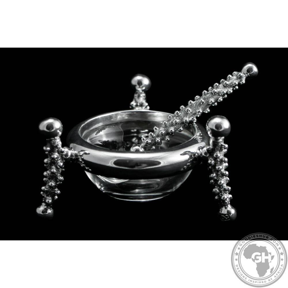 Dish 60mm &amp; Salt Spoon Set - Studded Collection - Diana Carmichael