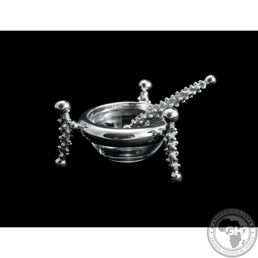 Dish 60mm &amp; Salt Spoon Set - Studded Collection - Diana Carmichael