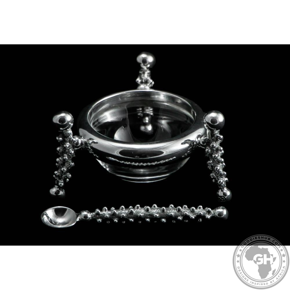 Dish 60mm &amp; Salt Spoon Set - Studded Collection - Diana Carmichael