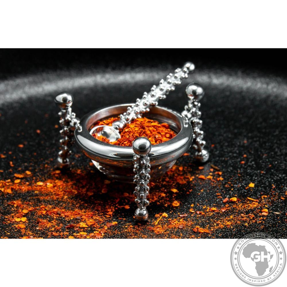 Dish 60mm &amp; Salt Spoon Set - Studded Collection - Diana Carmichael