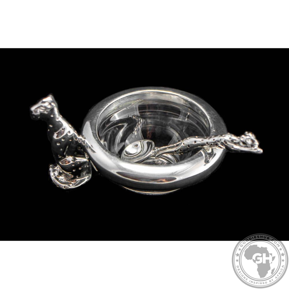 Dish 60mm Single &amp; salt spoon Set - Cheetah Africa Collection - Diana Carmichael