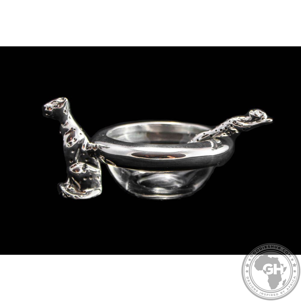 Dish 60mm Single &amp; salt spoon Set - Cheetah Africa Collection - Diana Carmichael