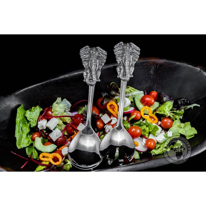 Elephant Head Salad Servers - Earthangel
