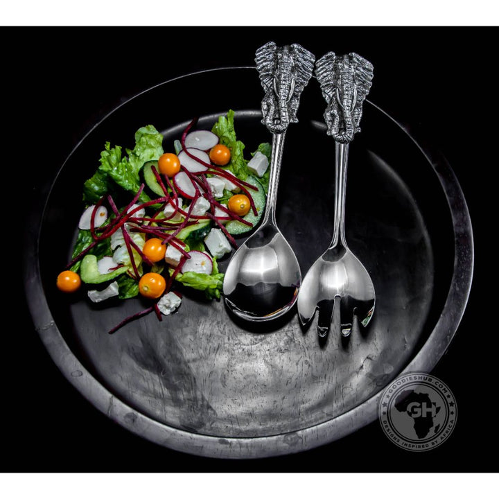 Elephant Head Salad Servers - Earthangel