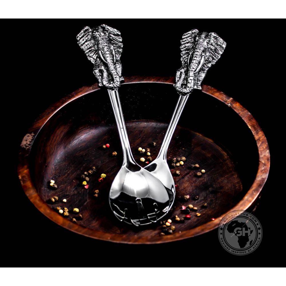Elephant Head Salad Servers - Earthangel