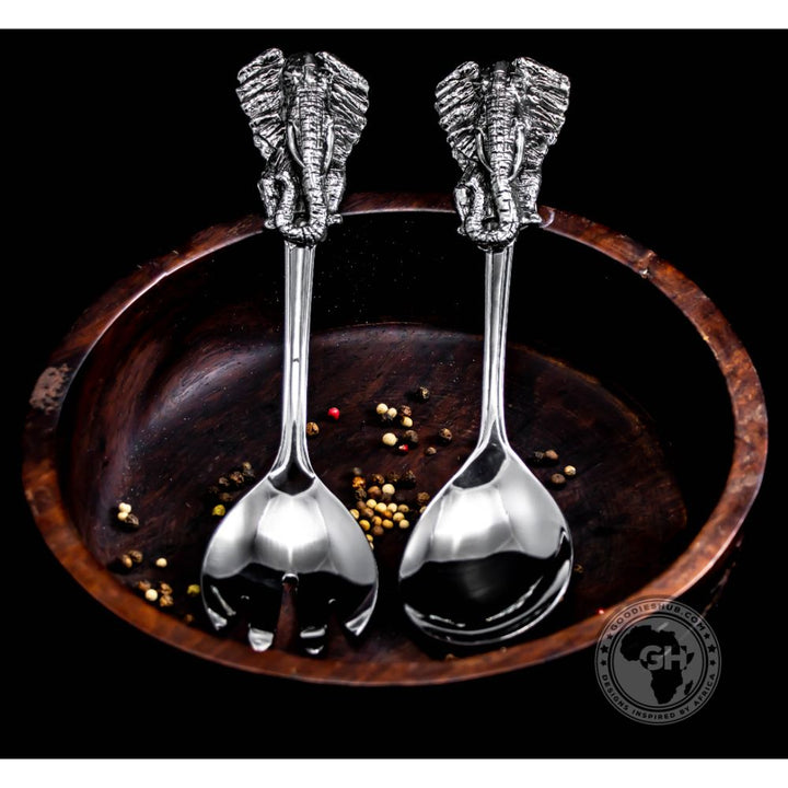 Elephant Head Salad Servers - Earthangel