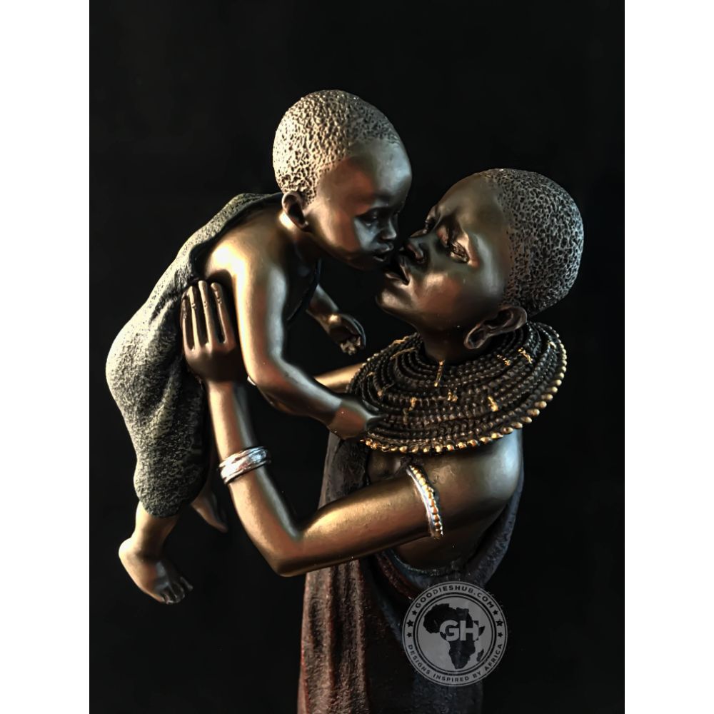 Mathee African Figurine Bronze Sculpture