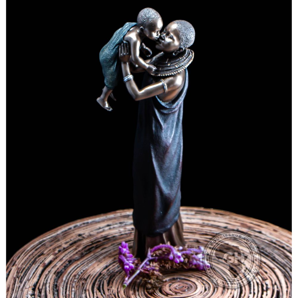 Mathee African Figurine Bronze Sculpture