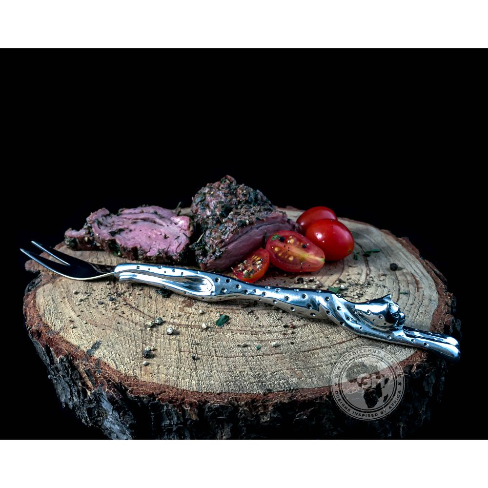 Mini Serving Fork (213mm) - Cheetah Africa Collection - Diana Carmichael