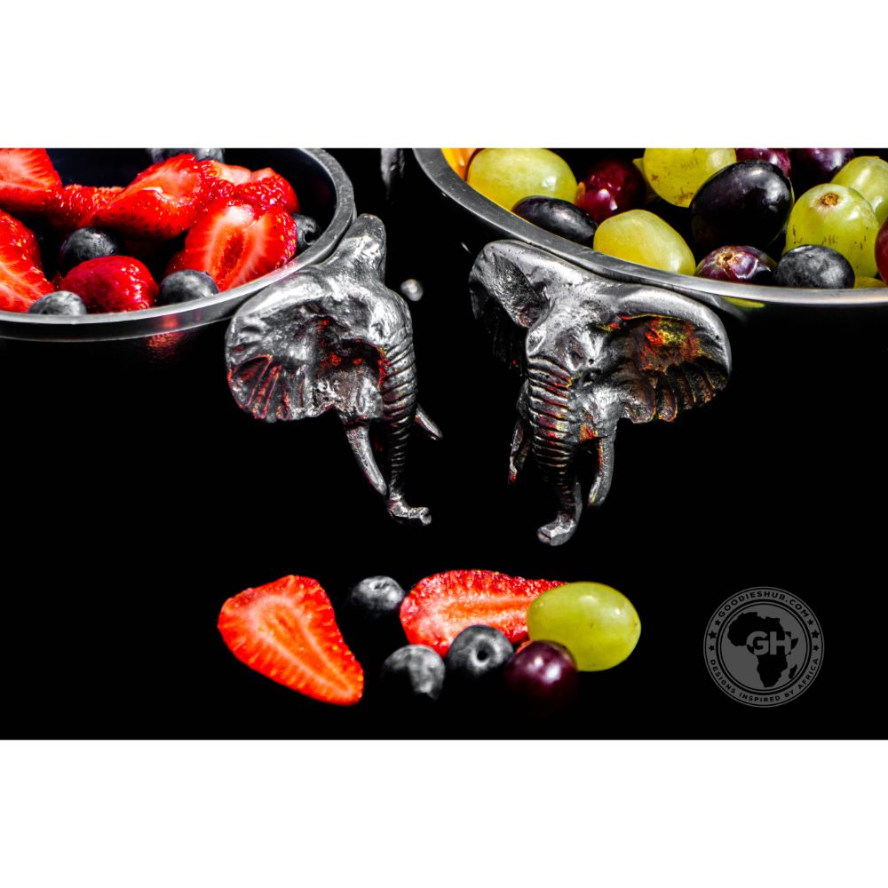 4 Elephant oval bowl OCHRE - Lamu Aluminium Baked Enamel Tableware