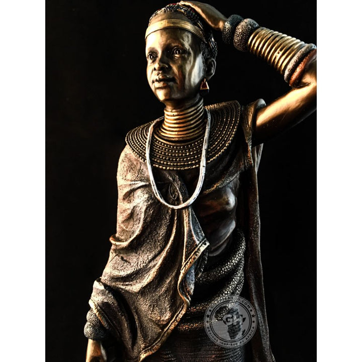 Ndebele Woman African Figurine Bronze Sculpture