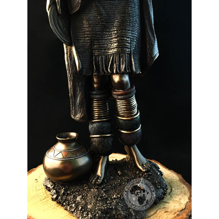 Ndebele Woman African Figurine Bronze Sculpture