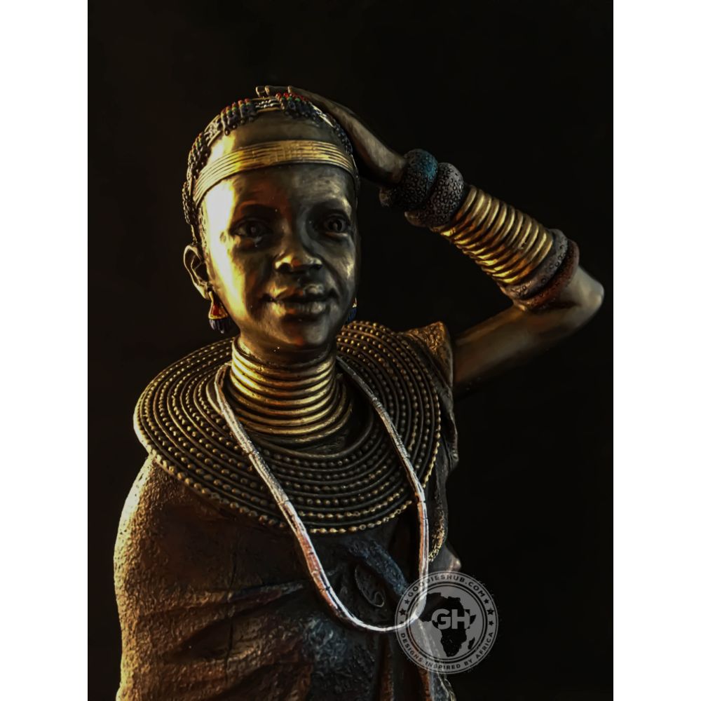 Ndebele Woman African Figurine Bronze Sculpture