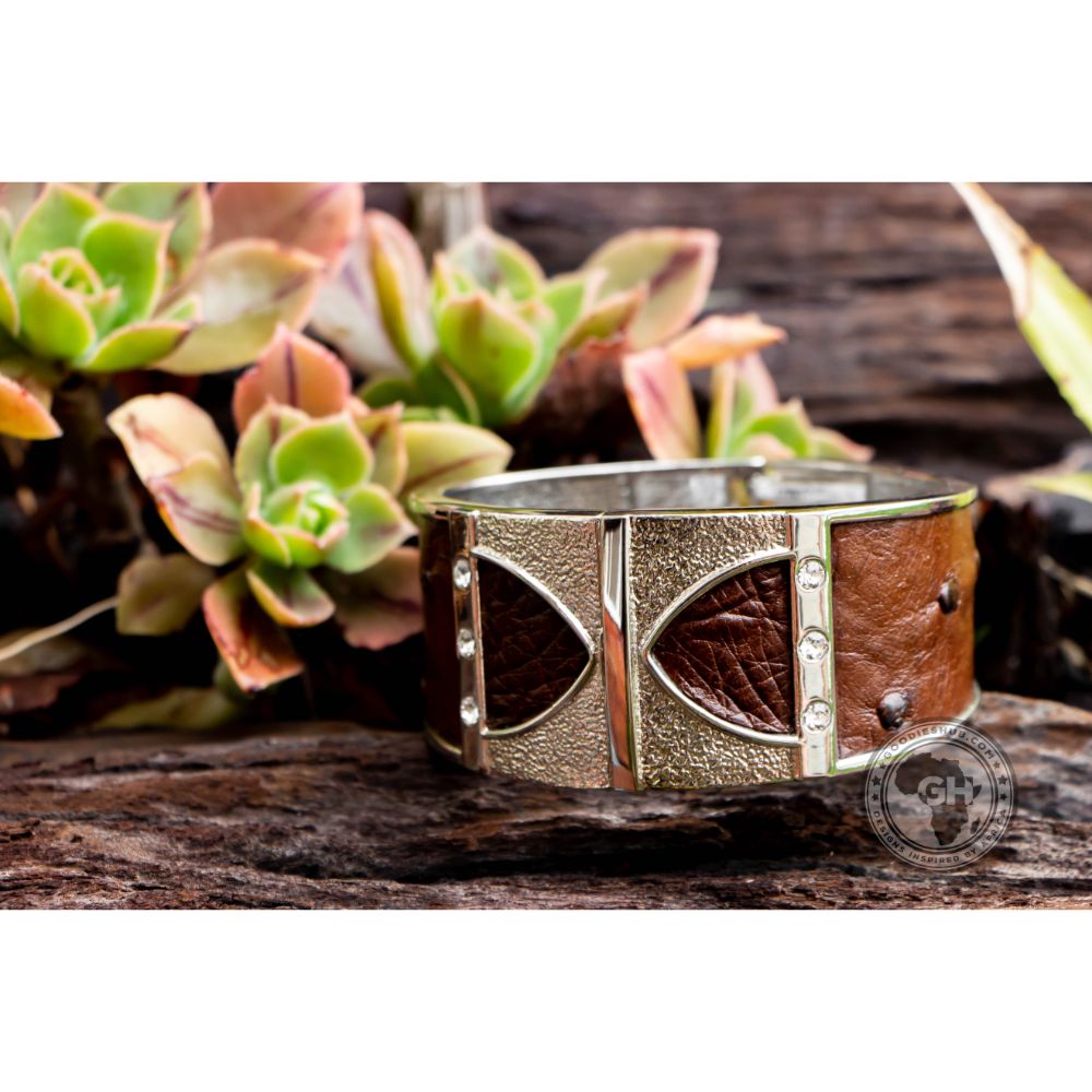 Bangle - Ostrich Leather- Kango Tabac