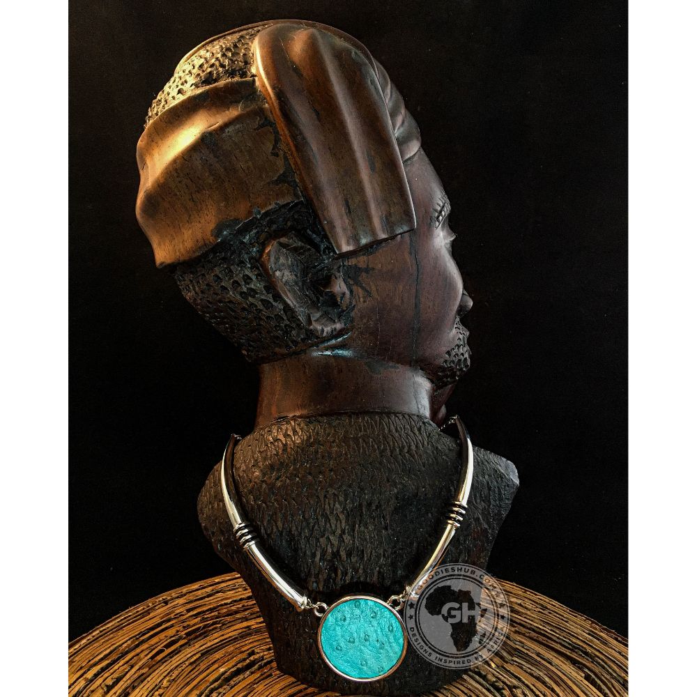 Ostrich Leather Necklace Tusk Design - Aruba