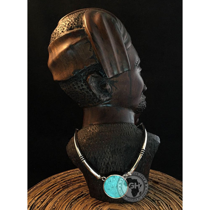 Ostrich Leather Necklace Tusk Design - Aruba
