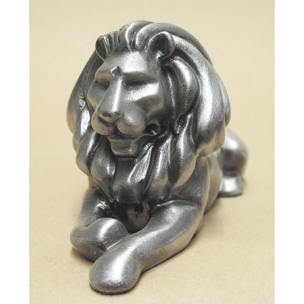 Lion Lying Pewter Sculpture