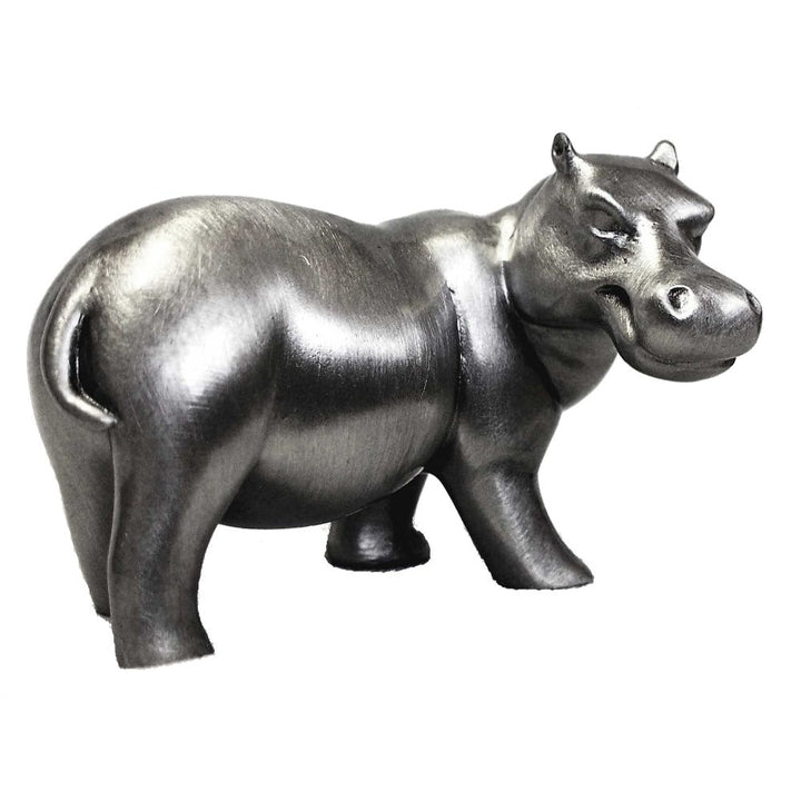 Hippo Mouth Closed Pewter Sculpture