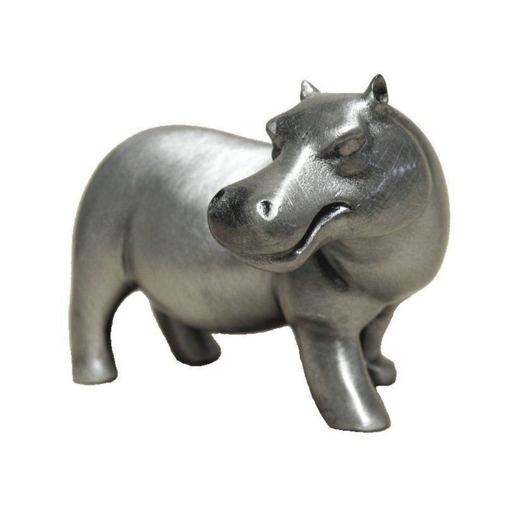 Hippo Mouth Closed Pewter Sculpture