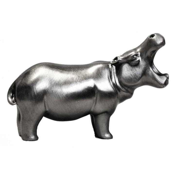 Hippo Mouth Open Pewter Sculpture