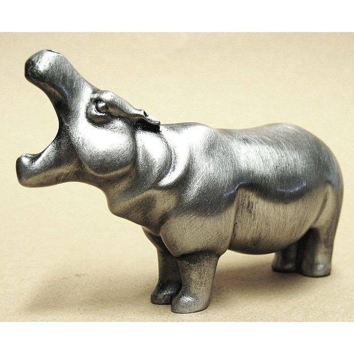 Hippo Mouth Open Pewter Sculpture