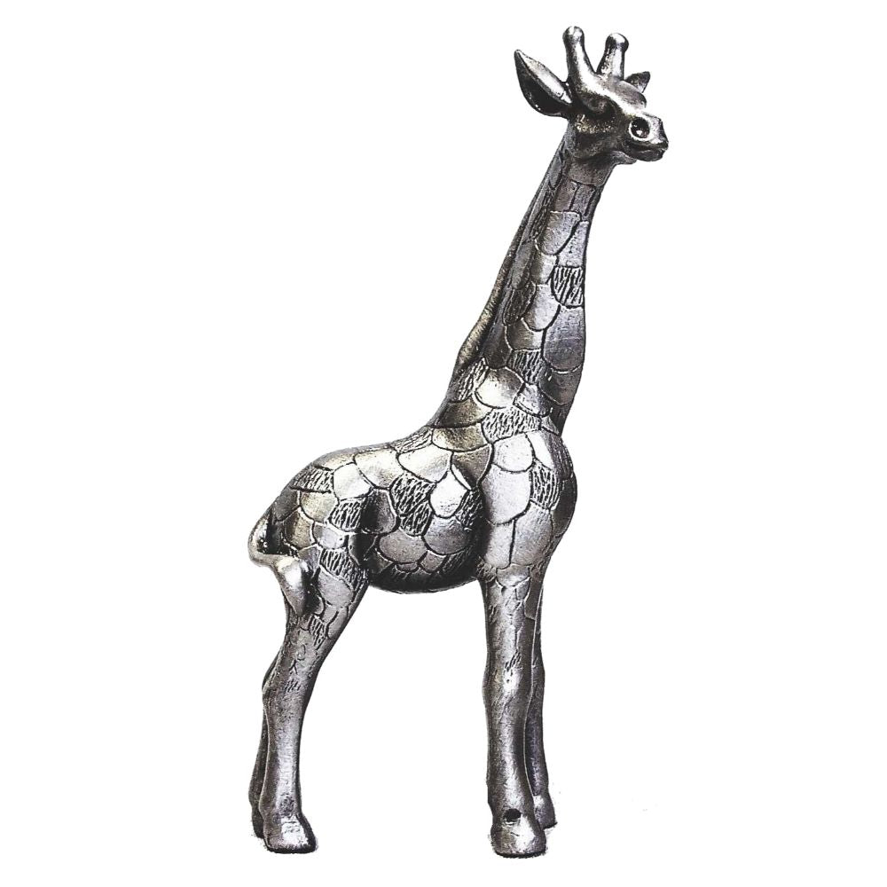 Giraffe Standing Pewter Sculpture