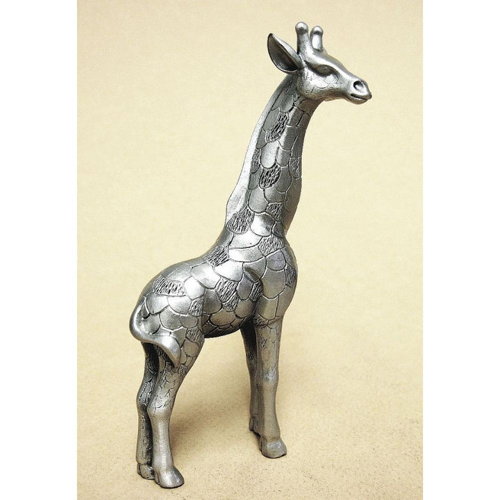 Giraffe Standing Pewter Sculpture