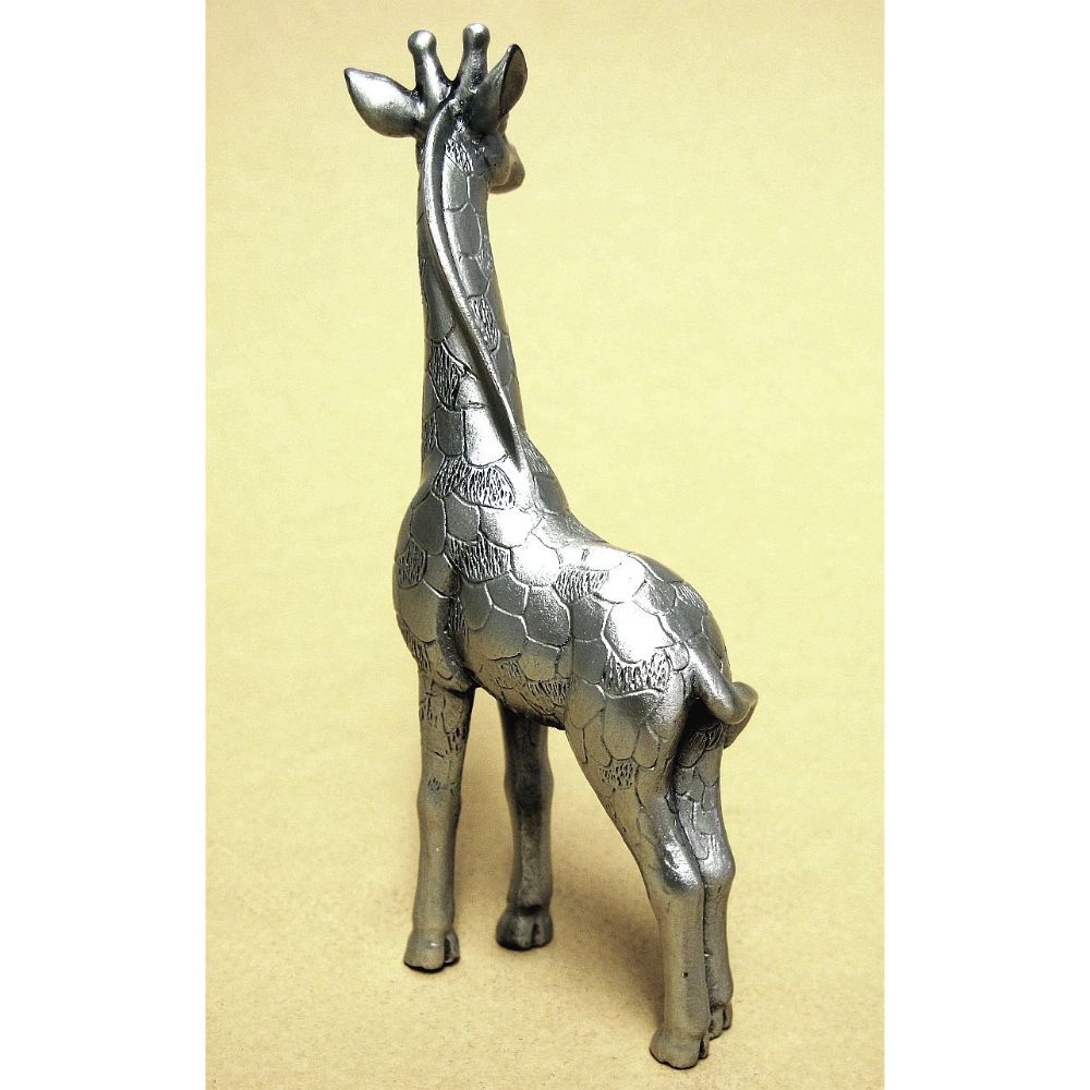 Giraffe Standing Pewter Sculpture