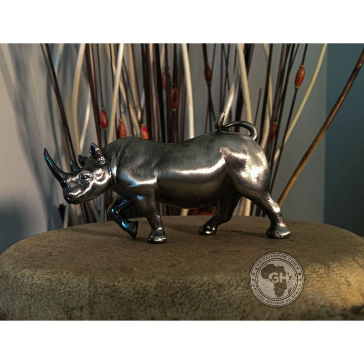 Rhino Pewter Sculpture