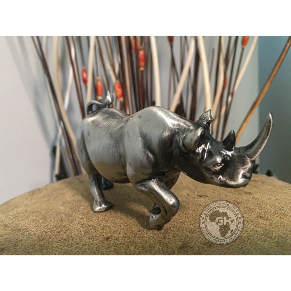 Rhino Pewter Sculpture